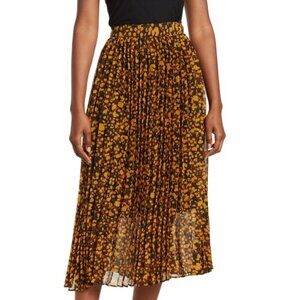 ELIE TAHARI NWT Leopard / Dot Print Pleated Midi Skirt Women's Size 4